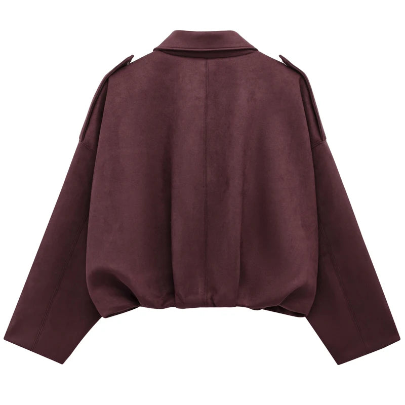 Ember Faux Suede Crop Jacket
