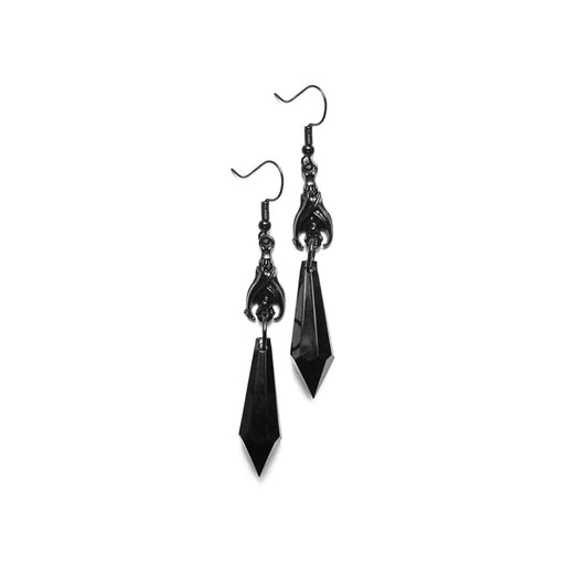 Midnight Flight Bat Crystal Earrings