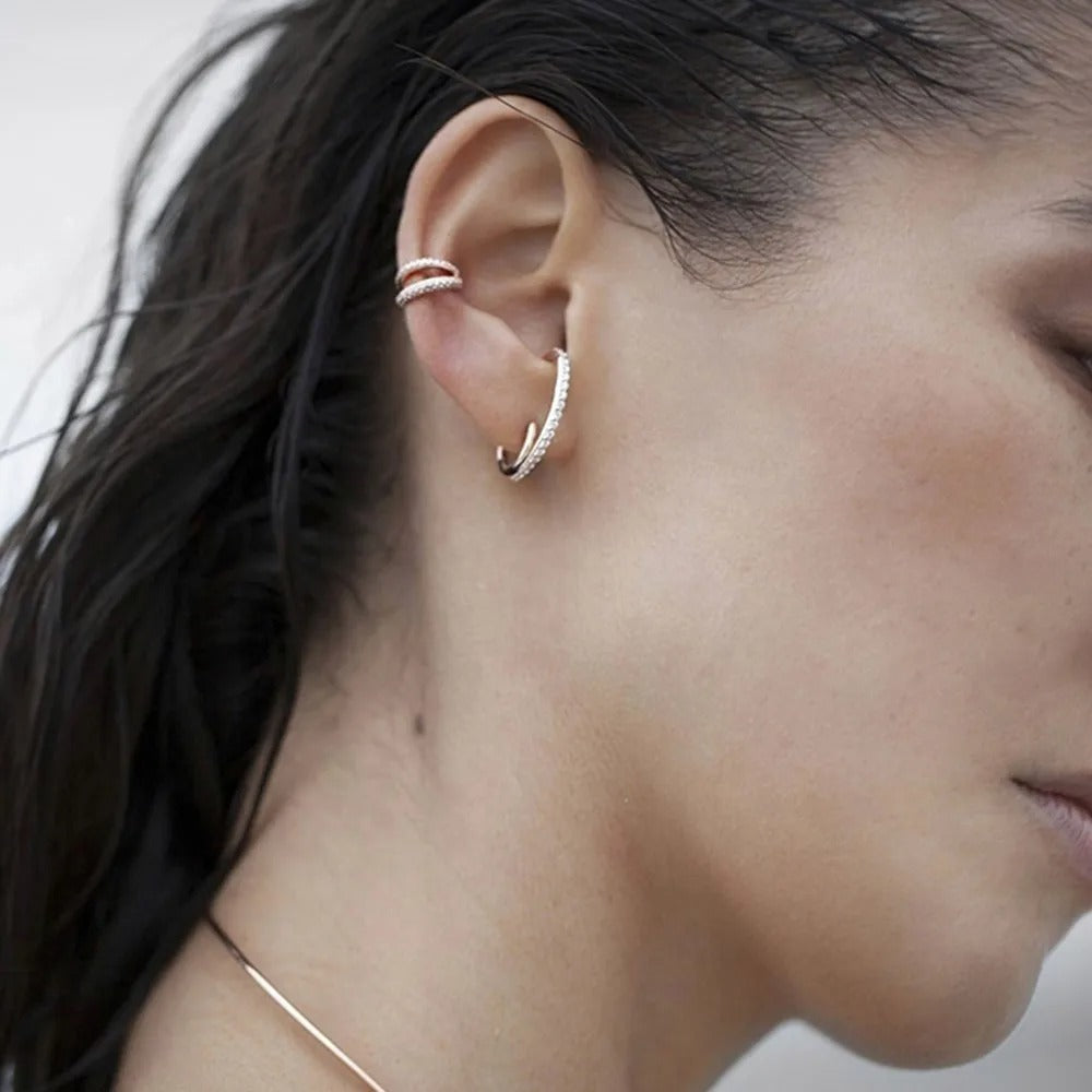 Solstice Drop – Crystal Embellished Circle Earring