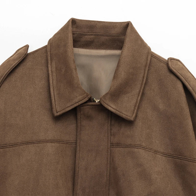 Ember Faux Suede Crop Jacket