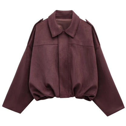Ember Faux Suede Crop Jacket