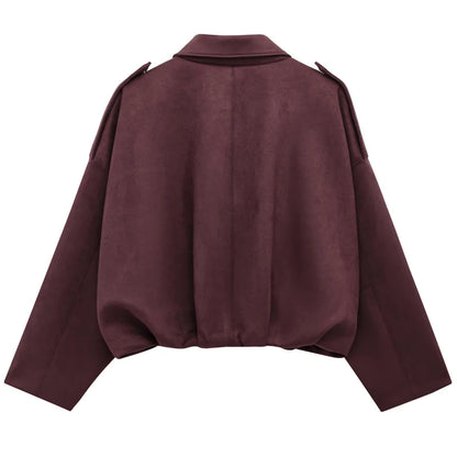 Ember Faux Suede Crop Jacket