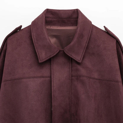 Ember Faux Suede Crop Jacket