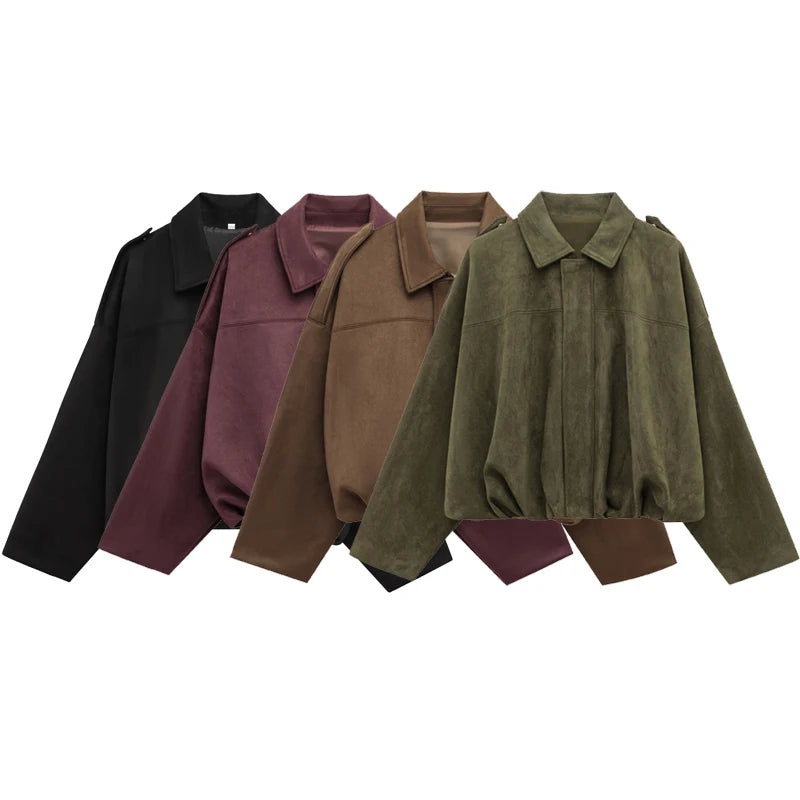 Ember Faux Suede Crop Jacket