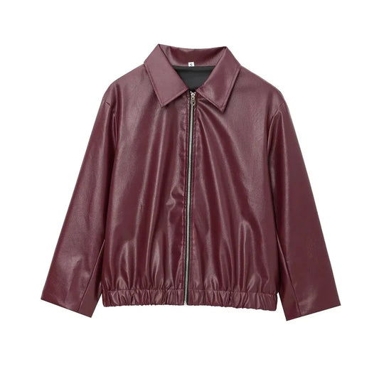 Raven Leather Bomber Jacket
