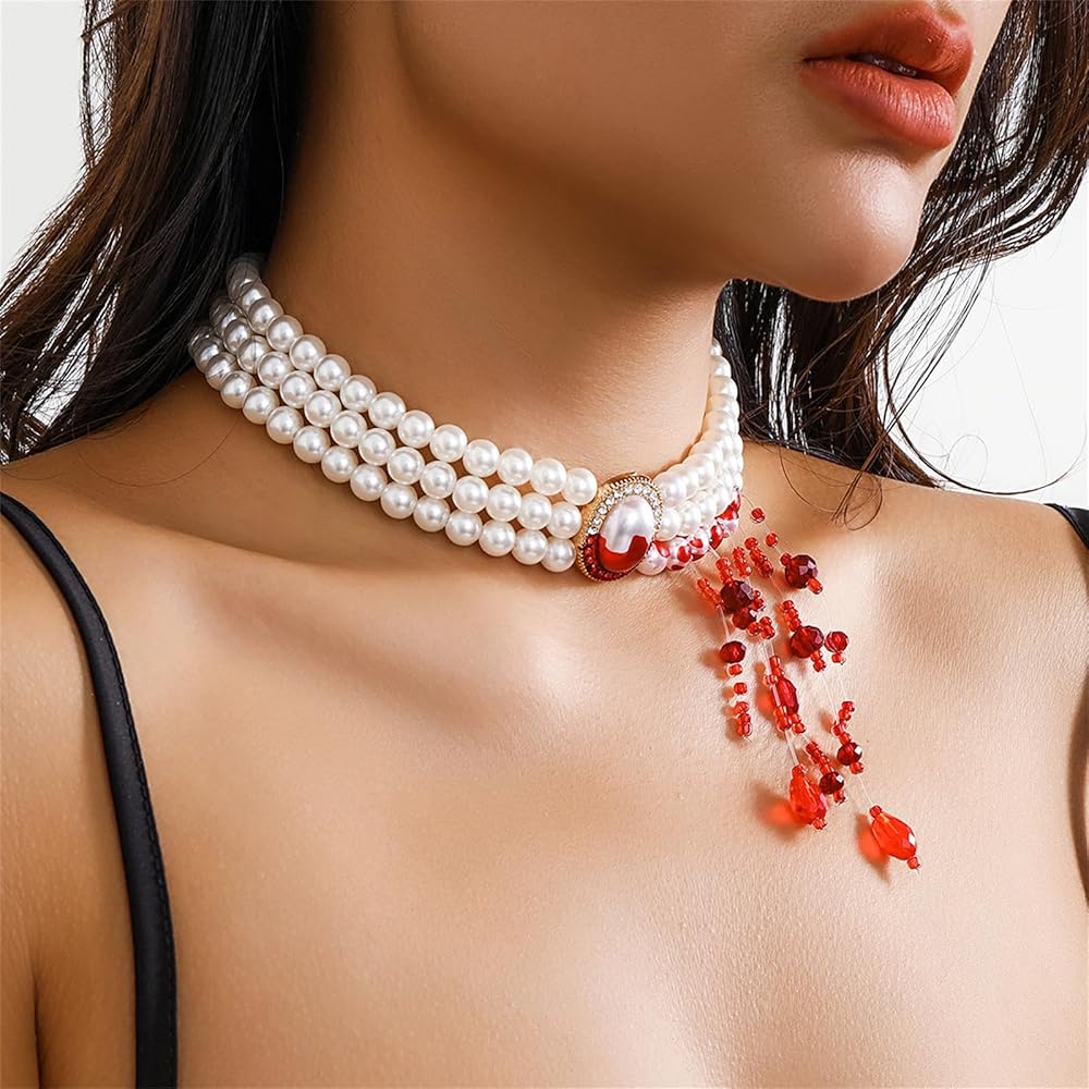 Off With Her Head Pearl Choker