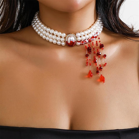 Off With Her Head Pearl Choker
