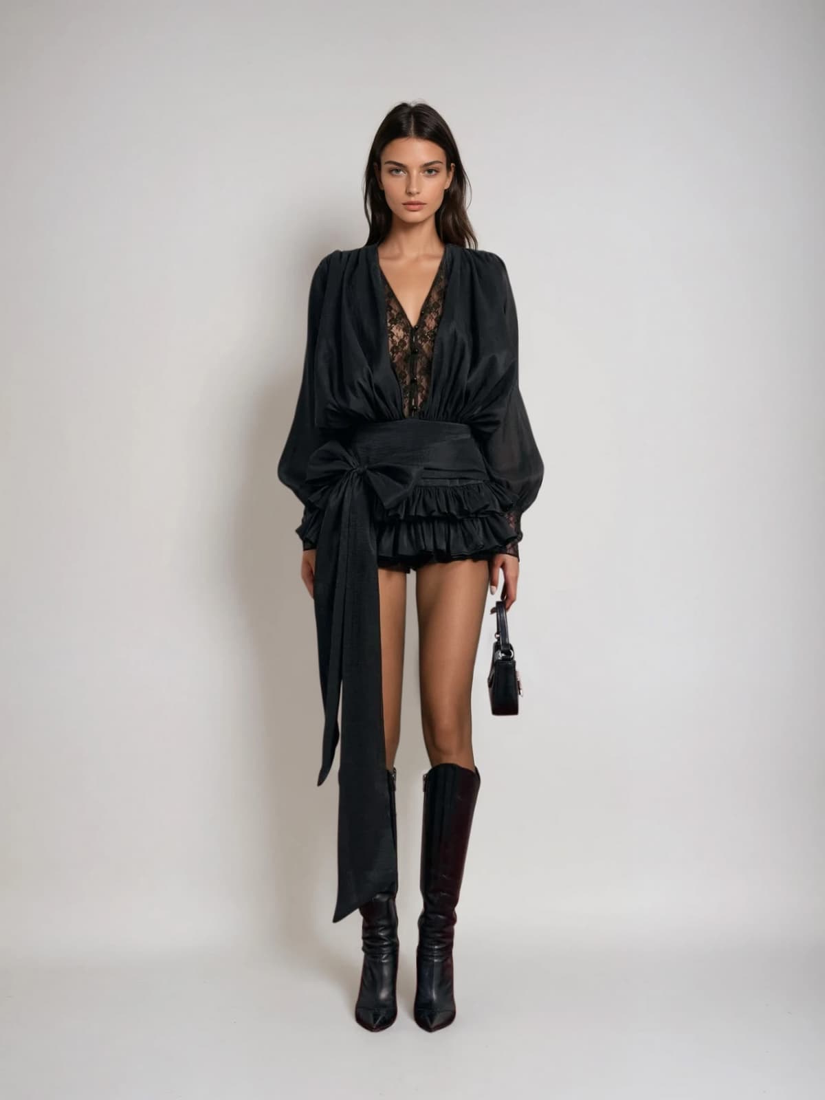 Valentina Mini Ruffle Lace Dress