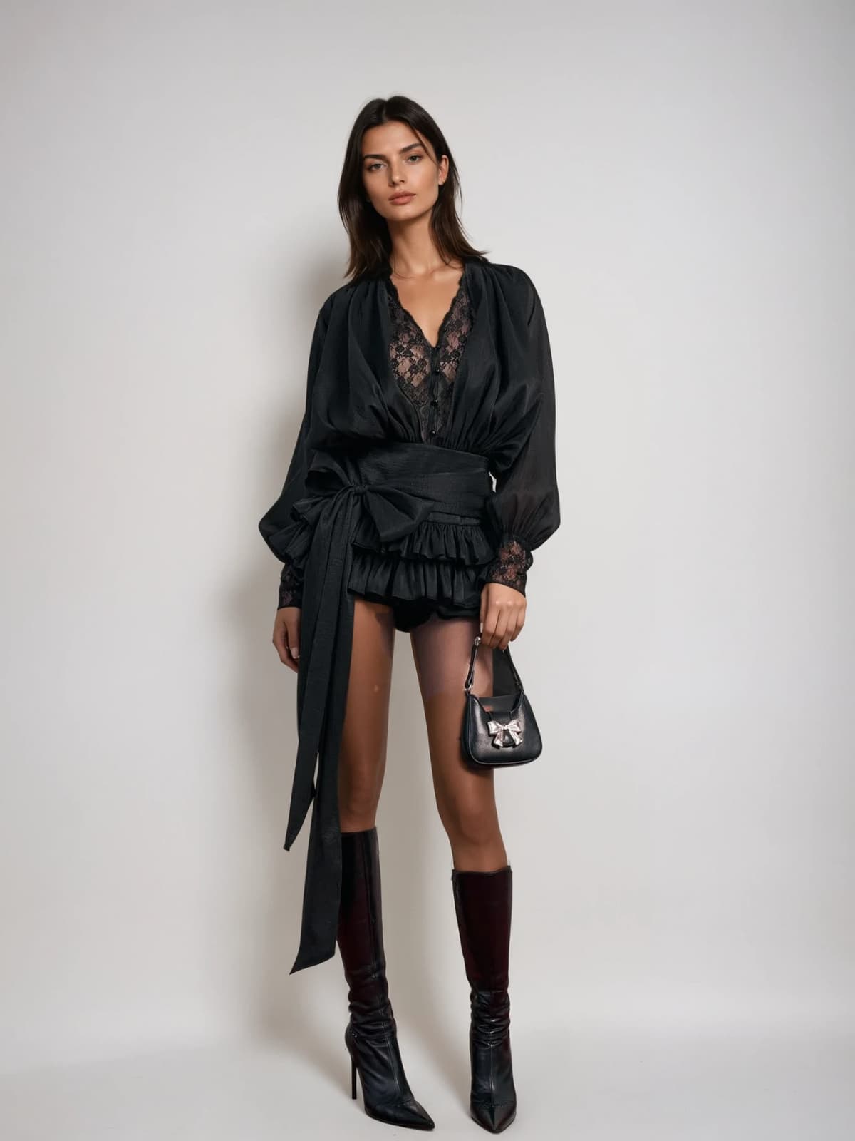 Valentina Mini Ruffle Lace Dress