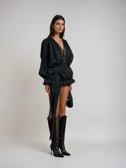 Valentina Mini Ruffle Lace Dress