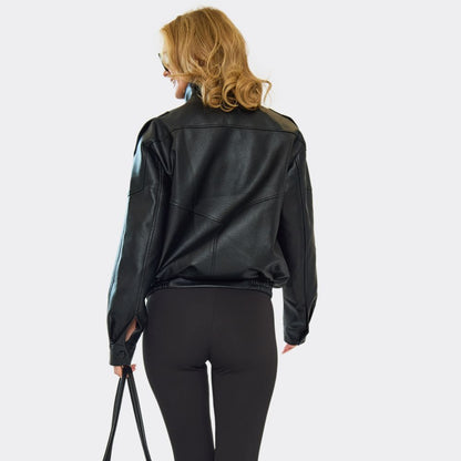 Dark Muse Oversized Leather Jacket