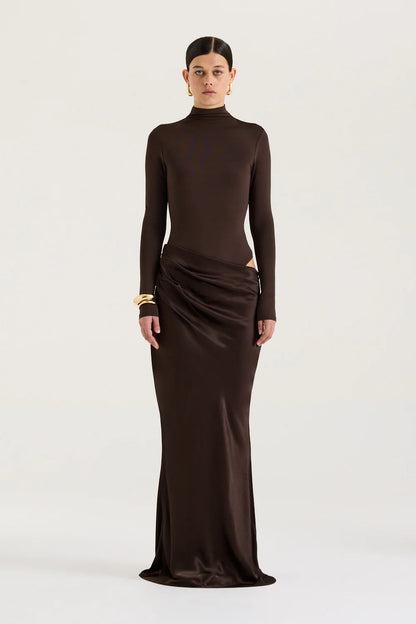 Silk Temptress Long Sleeve Maxi Dress