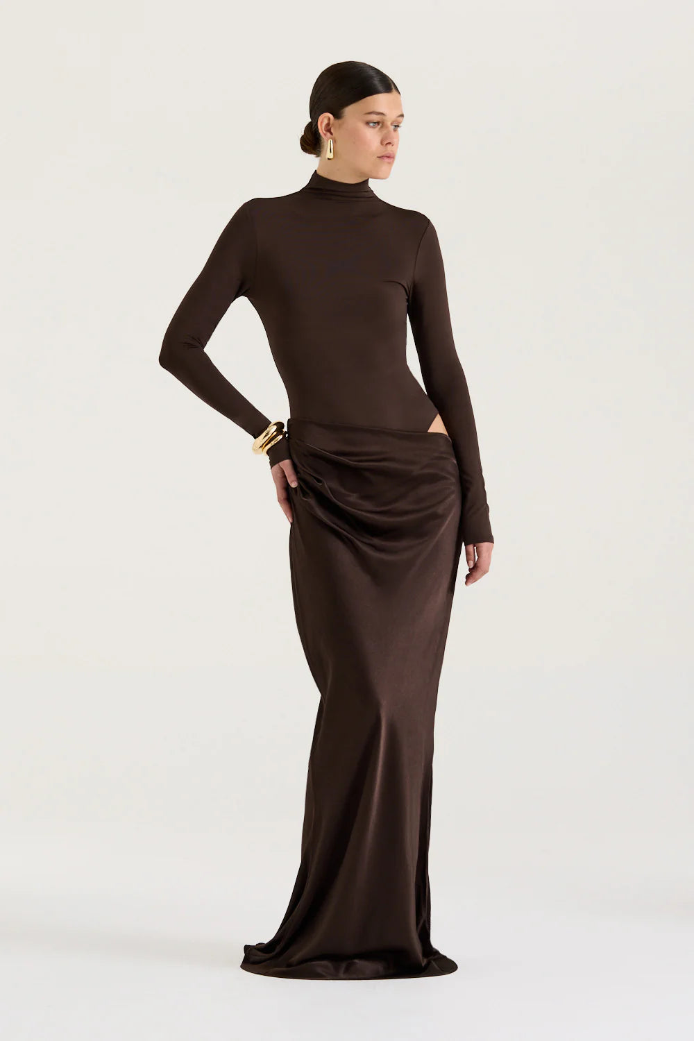 Silk Temptress Long Sleeve Maxi Dress
