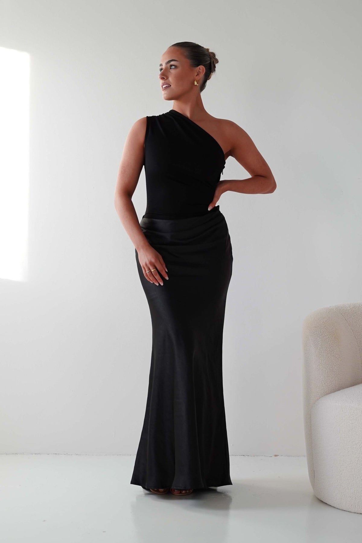 Silk Temptress One Shoulder Maxi Dress