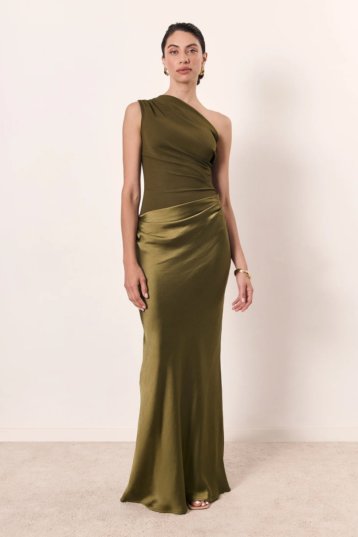 Silk Temptress One Shoulder Maxi Dress