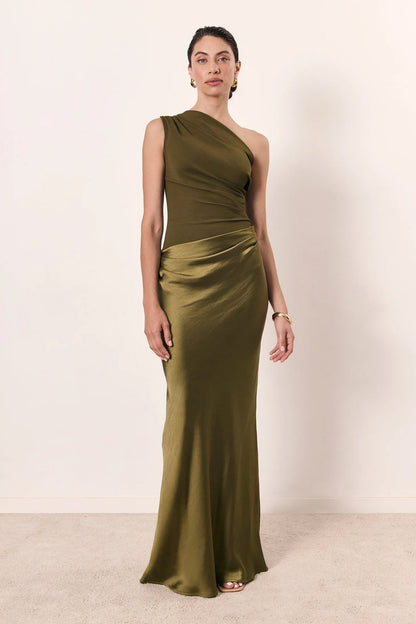 Silk Temptress One Shoulder Maxi Dress