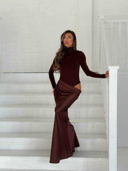 Silk Temptress Long Sleeve Maxi Dress