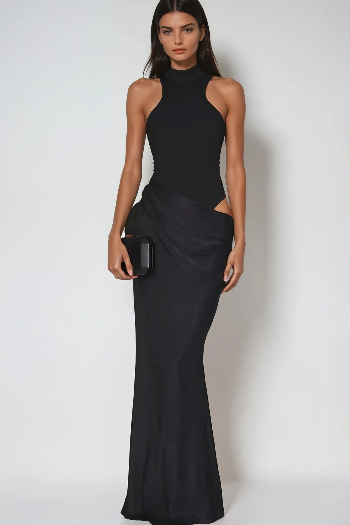 Silk Temptress Halter Maxi Dress
