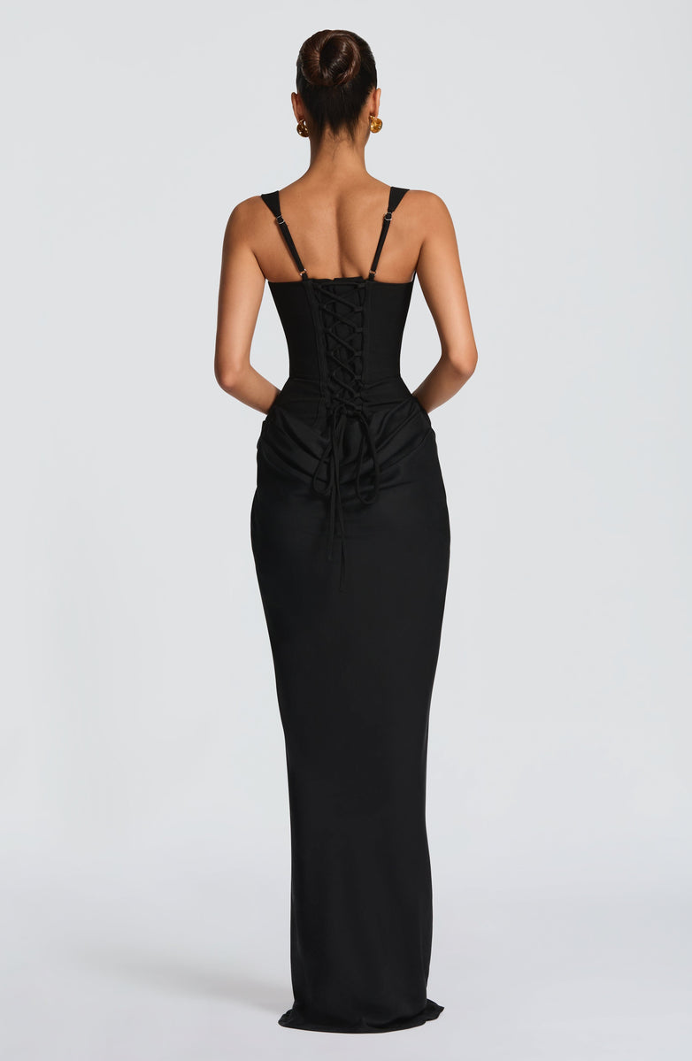 Silk Temptress Corset Maxi Dress