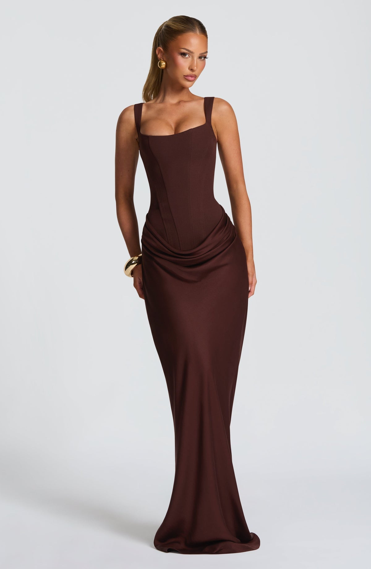 Silk Temptress Corset Maxi Dress