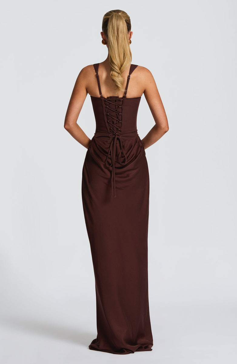 Silk Temptress Corset Maxi Dress