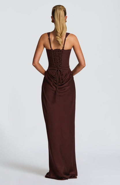 Silk Temptress Corset Maxi Dress