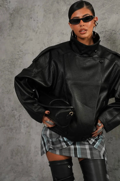 Dark Muse Oversized Leather Jacket