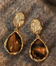 Ember Glow Tiger Stone Earrings