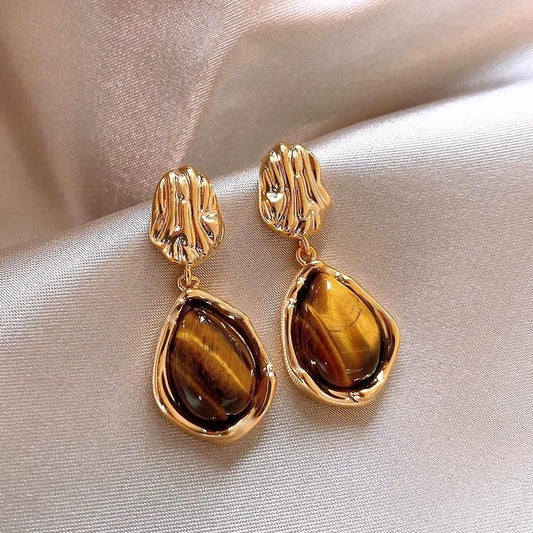 Ember Glow Tiger Stone Earrings