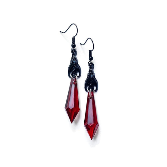 Midnight Flight Bat Crystal Earrings