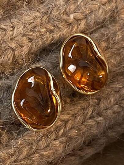 Ember Glow Tiger Stone Earrings