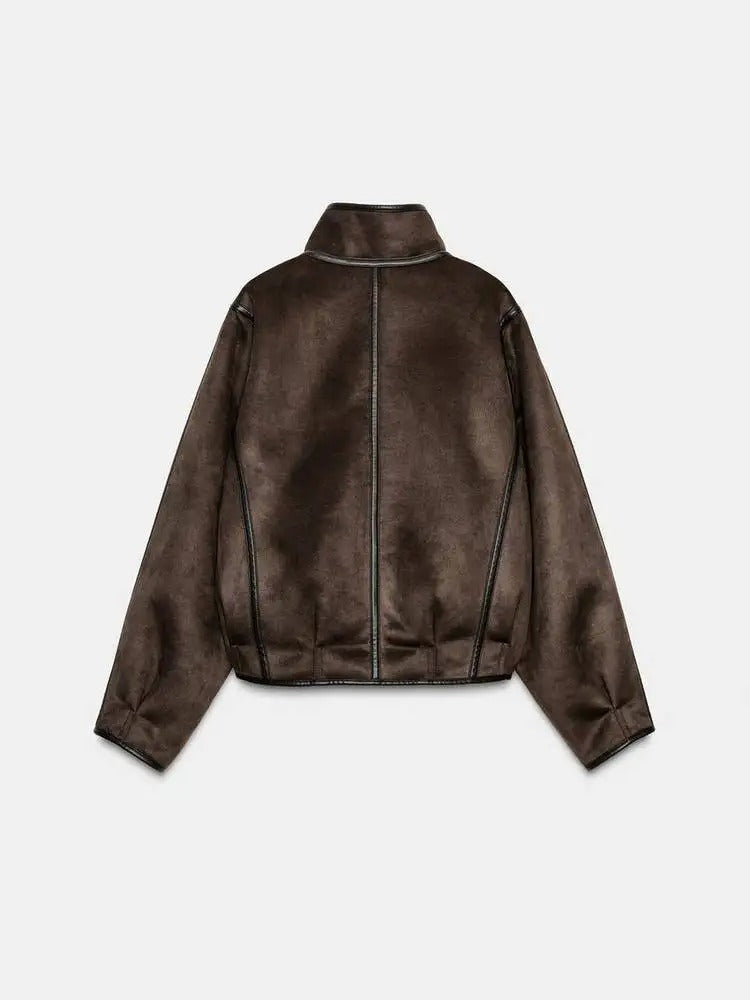Espresso High Collar Jacket