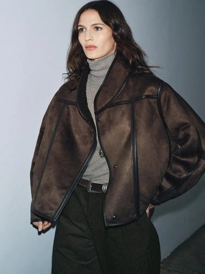 Espresso High Collar Jacket