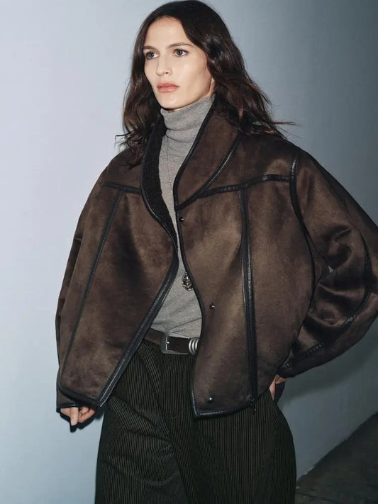 Espresso High Collar Jacket