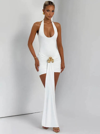 Zarinè Sculpted Golden Halter Mini