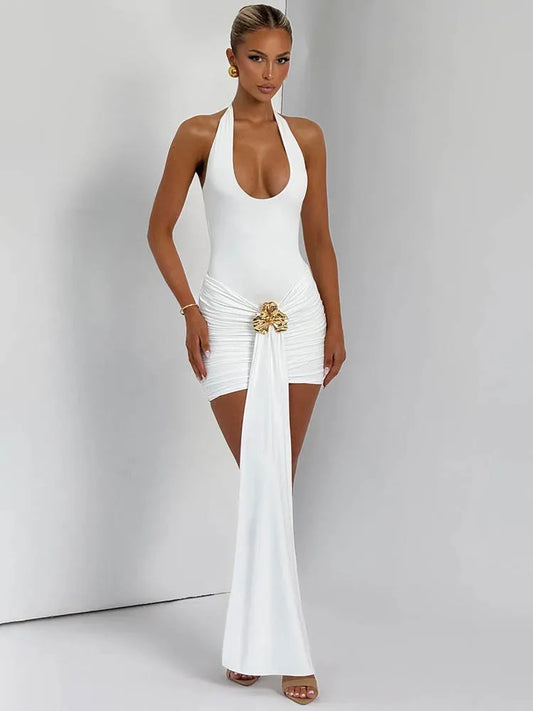 Zarinè Sculpted Golden Halter Mini