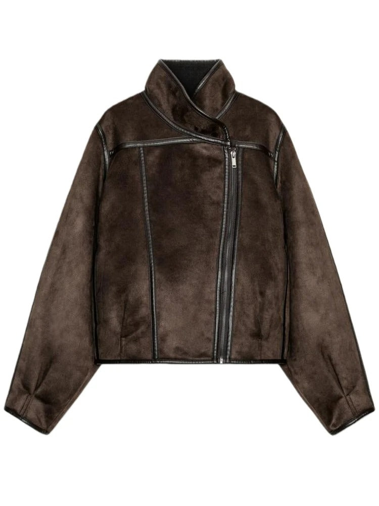 Espresso High Collar Jacket