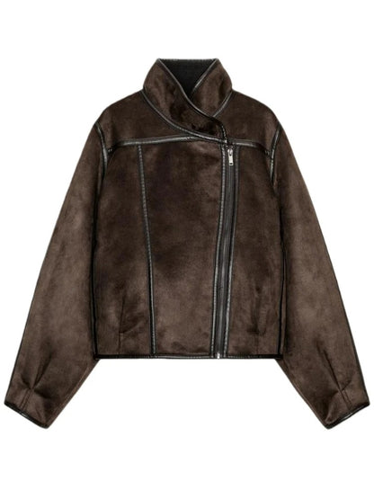 Espresso High Collar Jacket