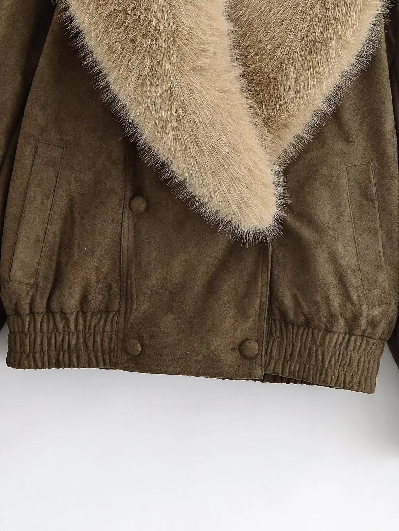 Duchess Faux Suede Leather Fur Jacket