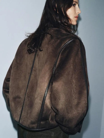 Espresso High Collar Jacket