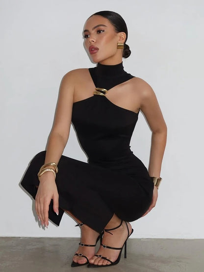 Zarinè Sculpted Halter Midi Dress
