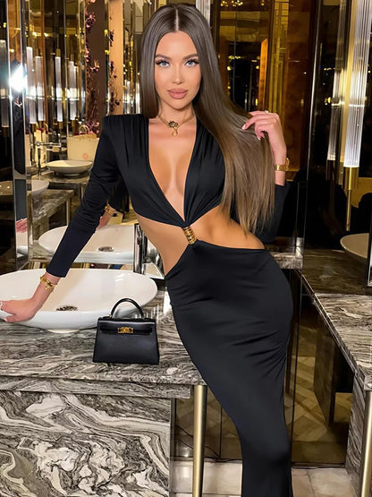 Zarinè Sculpted V Neck Dress