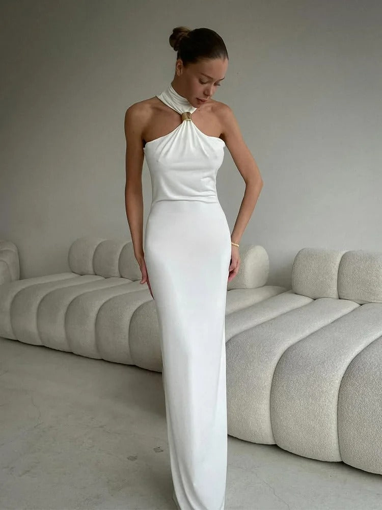 Zarinè Sculpted Halter Maxi Dress – Inès Haven